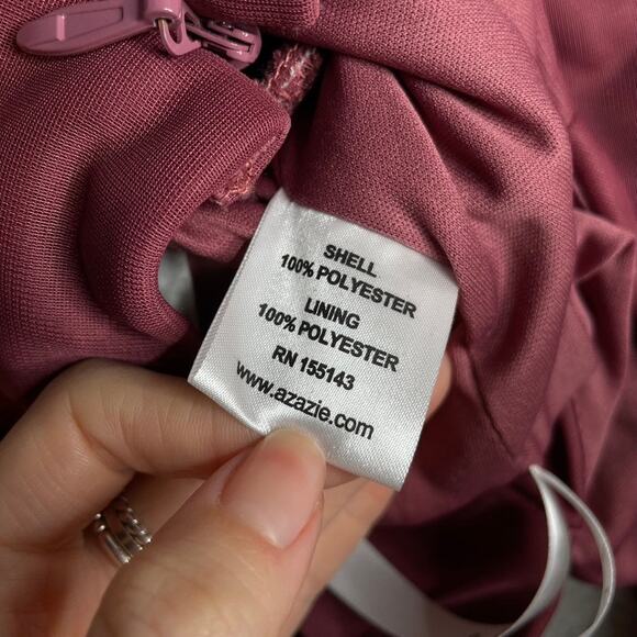 AZAZIE Dua 0 Maroon Burgundy Jumpsuit Pantsuit Bridesmaid Formal Halter Backless - Picture 4 of 7